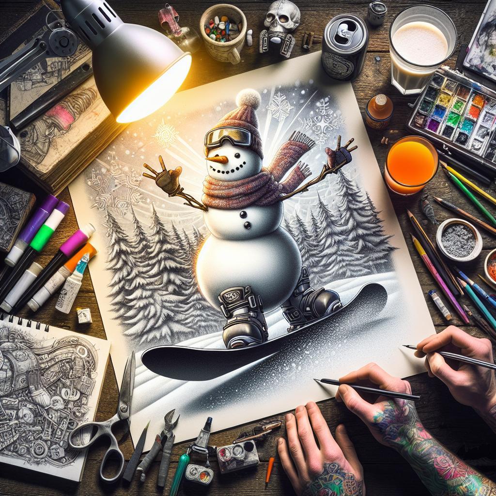 How to Draw a Snowman Snowboarding: Fun Winter Art Ideas 1 How to Draw a Snowman Snowboarding: Fun Winter Art Ideas